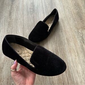 Birdies The Starling Black Velvet Flats